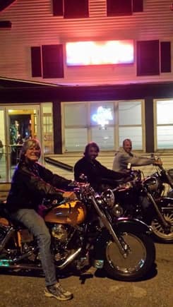 3x Shovelheads outside a cool old bar in Old Saybrook CT called the "Monkeyfarm".  I'm in the back.