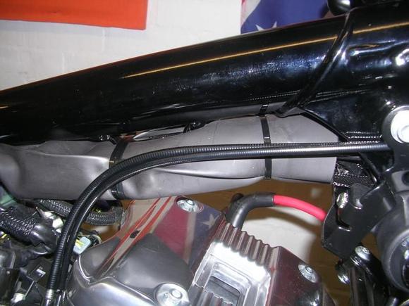 wrap heatshrink around wires and cable tie up