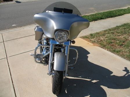 From the front with the half moon windshield