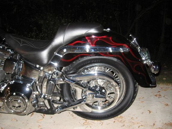 night left rear fender popping flames