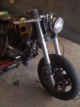 gixxer front end with headlight mount and clip on