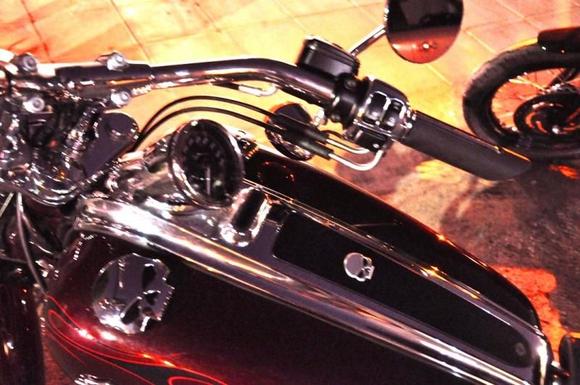 skull collection, round short stem mirrors, grips, chrome switch housing