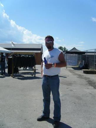 At Full Throttle having a cold beer.