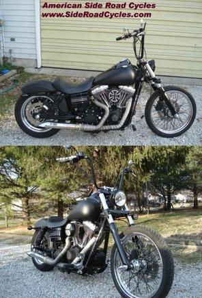 Black Apehangers Flanders at SideRoadCycles.com