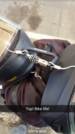 It came w the wire cable but im thinking its to thin so maybe ill upgrade it. Ill put my neck cover over the carabiner and cable like a sleeve so it doesnt attract to much attention.