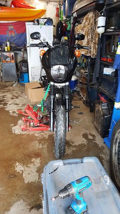 Fork lowers came back from power coat, next is rebuild the brakes!
