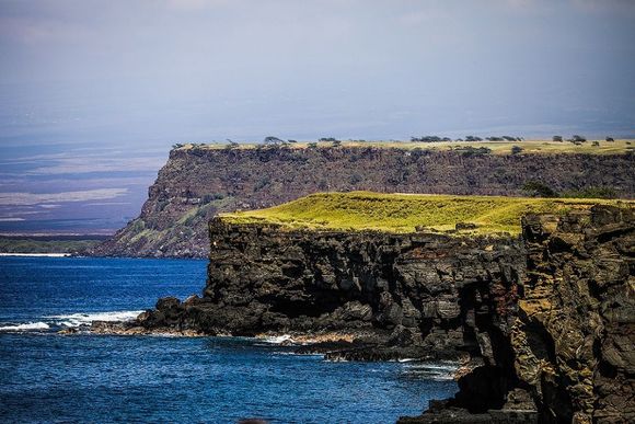 The end of the road at Kalae, Hawai`i (The Big Island). The southernmost point in the United States.