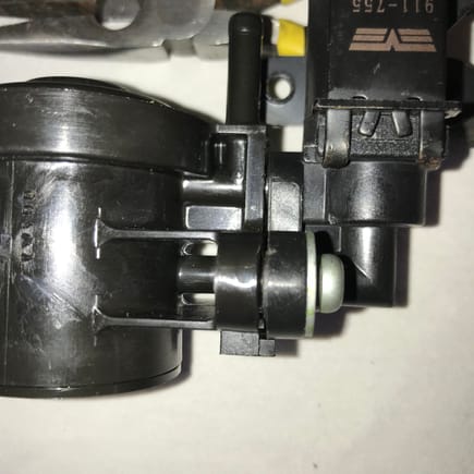 New two-way valve with new evap bypass solenoid installed. Gap between two-way valve and bypass solenoid is more even.