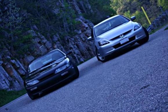 My Accord and my buddies Nissan 240sx