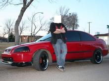 my first civic 
98 dohc si
cold air intake, header, cams, intake manifold, downpipe, 3'' exhughst, high flow catylac converter, apeix muffler with 4'' blue tip, red underglow, one ten inch alpine sub 500rms alpine amp, pioneer deck, front lip, head light covers, limo tint, 18'' panther rims and a whole lot of tlc :)