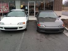 this is my white bone stock (at the time) hatch next to my old hatch! my old one belongs to my bro, it is an Ls 15psi running piece of PLUNDER!!!!!!