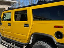 Doors cleaned/buffed vs uncleaned cargo rear.