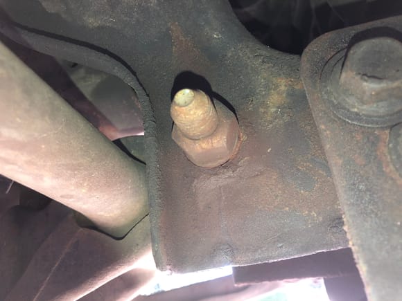 Drivers side lower control arm bolt