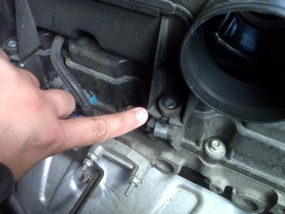 plenum mounting bolts, air filter hose removed