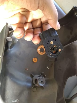 Ignition lock assembly found broken completely.