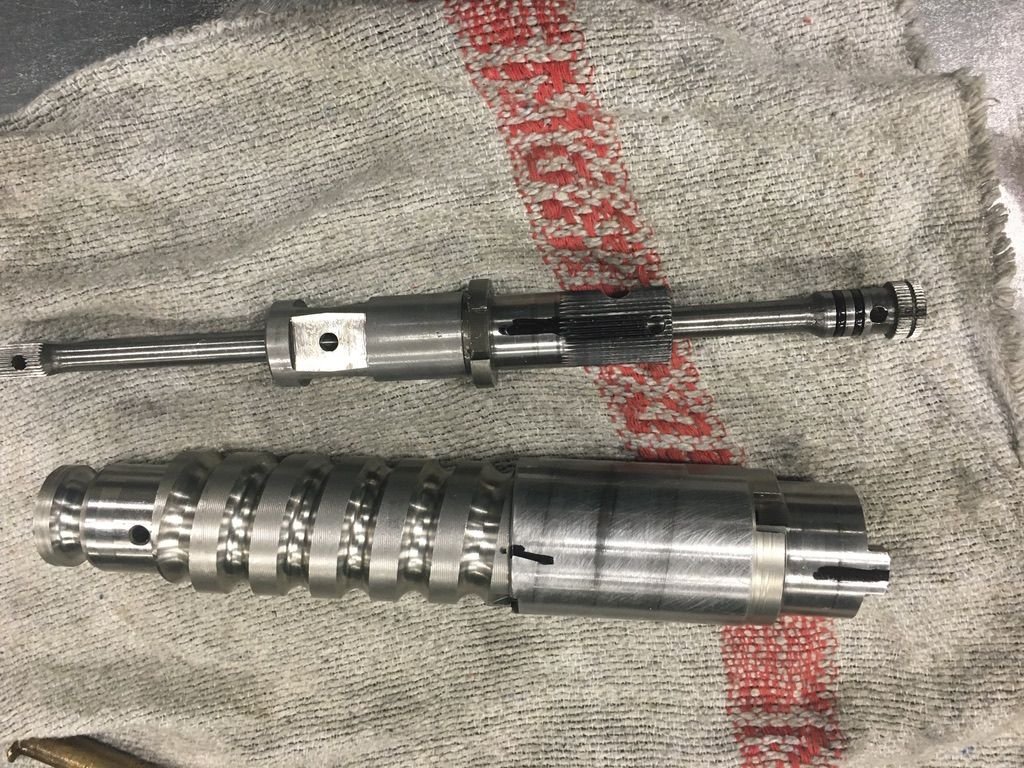 Another fellows mainshaft- note that there are roll pins at far left and far right