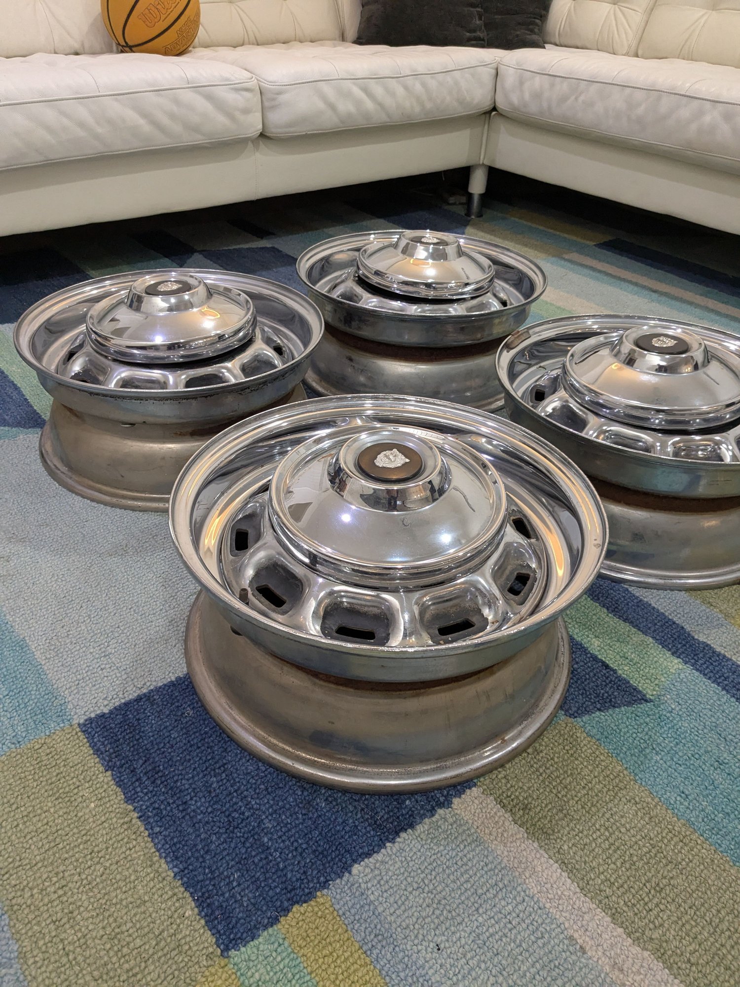 Wheels and Tires/Axles - 1968-1987 Jaguar XJ6 XJ12 XJS Chrome Wheels 15 x 6 CAC391 OEM - Used - All Years  All Models - Venice, CA 90291, United States