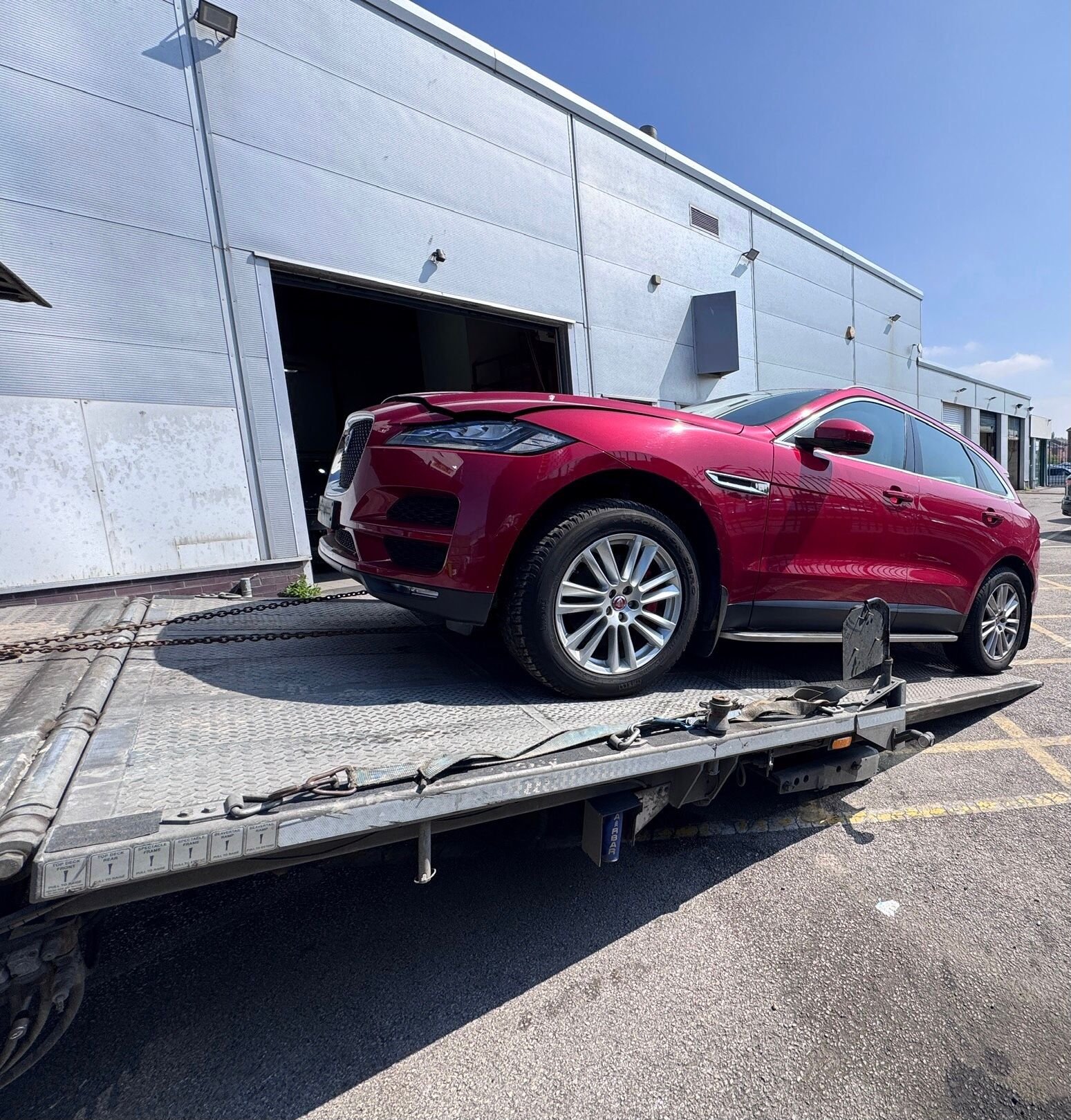 Dragged by chain onto the transporter. I never received an answer to the question ~ �what is the design life of a fully serviced 3L V6?� The silence from JLR was deafening.