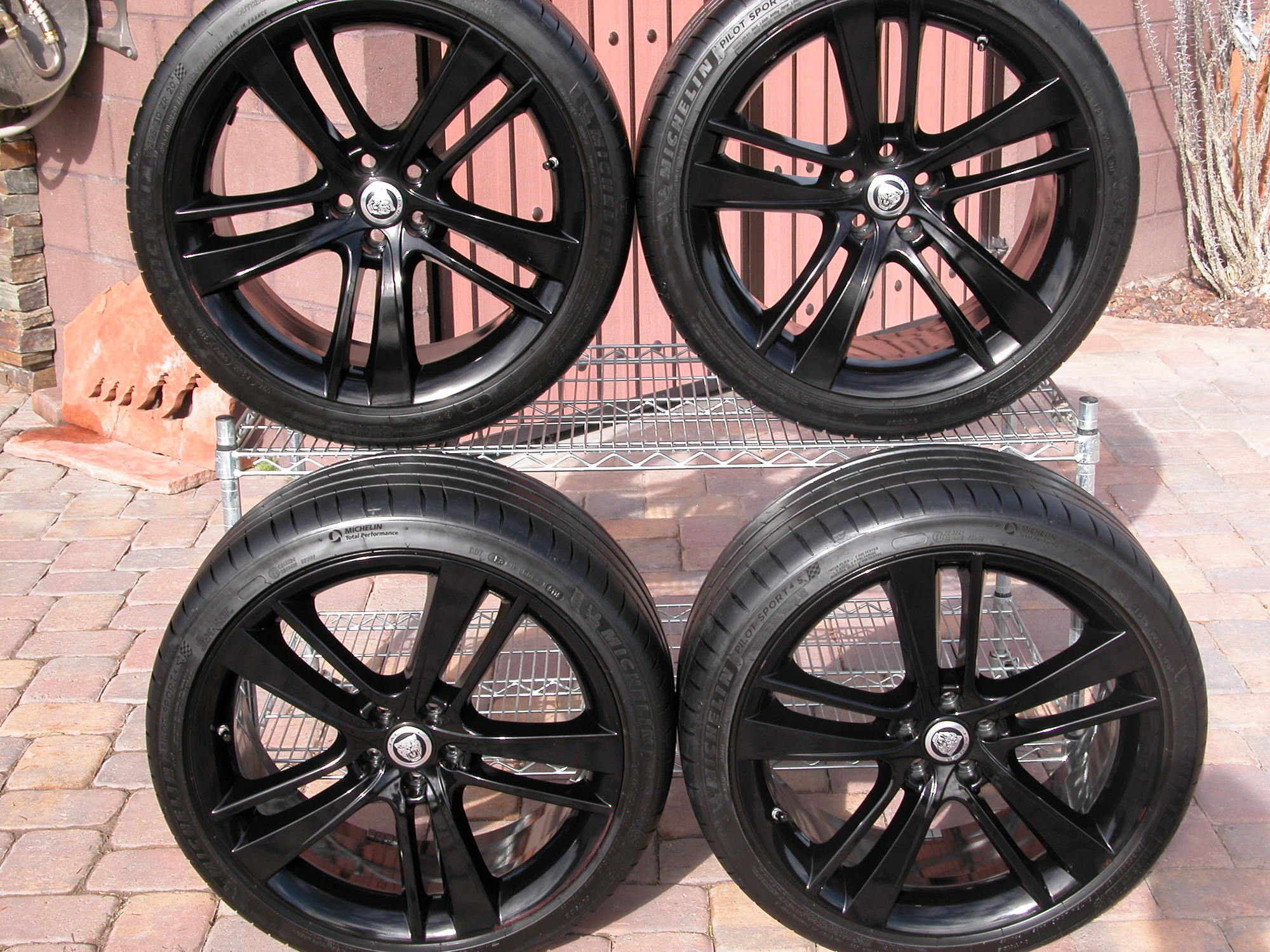 Wheels and Tires/Axles - Jaguar OEM Black "CYCLONE" Wheels and Michelin sport 4 S  tires 20" staggered Wheels - Used - All Years Jaguar F-Type - Desert Hills, AZ 85086, United States