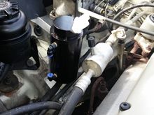 After market catch can fitted and ready for the hoses to be attached