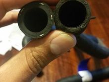 new hose on the left; older hose on the right...the thickness