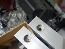 mounting holes drilled out