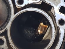 Inside cylinder 1 - you can see where the rod caused damage
