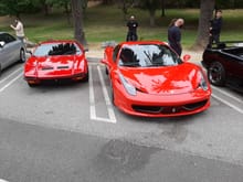 

















































And another view.  Amazing at how much bigger the modern Ferraris are in comparison as well as much taller.  The Pantera is diminutive side by side, much like an XKE would be next to an F-type or XKR.