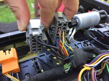 view from the back of the new and original connector A harnesses