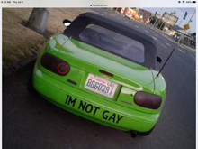 This photo was posted on FB by a gay friend of mine who saw it and thought it was funny... so no judgements.  Just sayin’... if you feel you have to write it on your car.... 