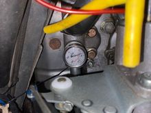 Temporary temperature gauge on A-bank coolant line