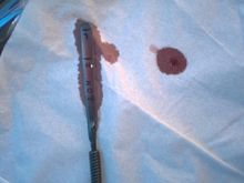 Not very clear but the fluid is just to the top of the blade, this has been sitting for the last 3-4 weeks without starting