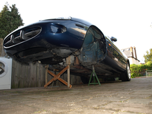 Oak engine support frame. AT least the bonnet closes now.
