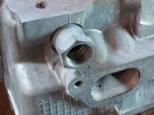 Fitting located in the rear left hand corner of the cylinder head
The nut on the heater control vale screws into the nut in the cylinder head and seals with the olive or ferrule.
