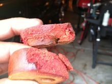 Deteriorated front shock mount bushings