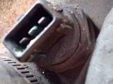 Corroded terminals on the fan switch