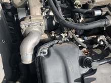 The hose connections to the supercharger are out. 