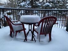 Last week we could see the table top and the deck!