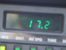 Earlier Style Of Trip Computer, which doesn't show Engine Fault Codes, which I very seldom use, as looking at the Fuel Consumption of 17.2 MPG. Can easily lead to 'Self Harming'