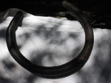 This Scrap Piece of Convoluted Pipe can help solve the problem of Brake Fluid running out of the Low Pressure Pipe when it's been disconnected