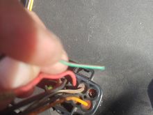 broken green/brown wire - runs to pin 1 at DCCV