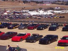 Monterey Historics 2006 Corvette Corral with one intruder.