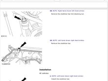 Page 198 of Workshop manual stabilizer bar showing bolt in question. Bolt access removal procedure requiring dropping of subframe.