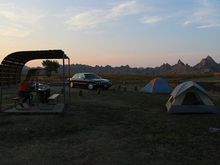 First campsite: Badlands National Park, South Dakota.
