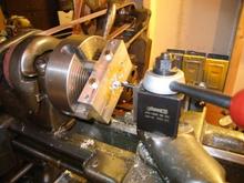 5 6
Setting up and centering a heavy unbalanced rectangular piece in a 4-jaw chuck is always a joy.  Being a rank amateur/hobby machinist, this took me way longer than you might imagine!  Even on this 1940 ancient well-used lathe, i can still get to 0.001" of what i am trying to achieve.