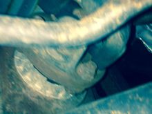 passenger side - note the bit of grease on the u-joint??