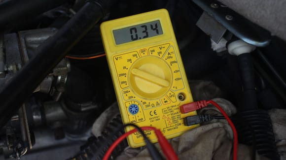 With the Brake Pump removed from the Car the Voltage Output was only 0.36 Volts