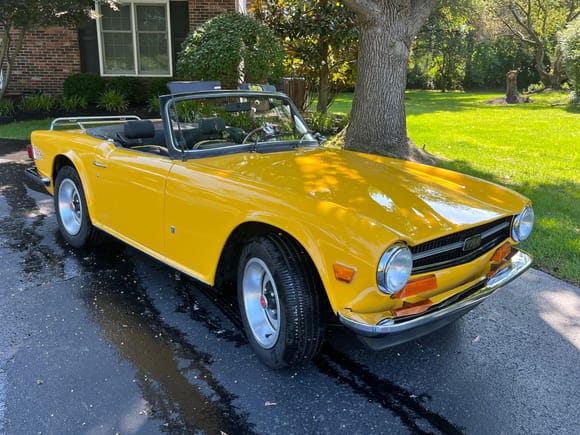 ‘73 TR6 washed and ready…just not too fast to go