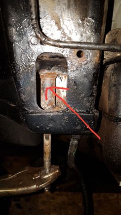 The threaded tube the bolt goes into. No way to get any penetrating oil in.