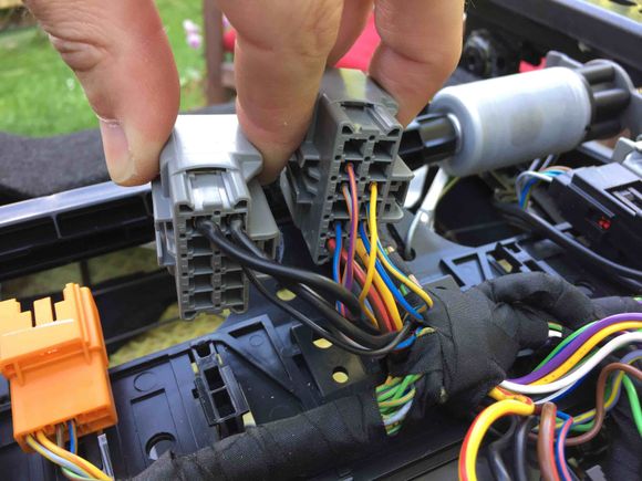 view from the back of the new and original connector A harnesses